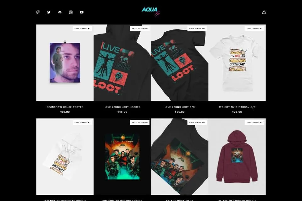 An image of the AquaFPS storefront