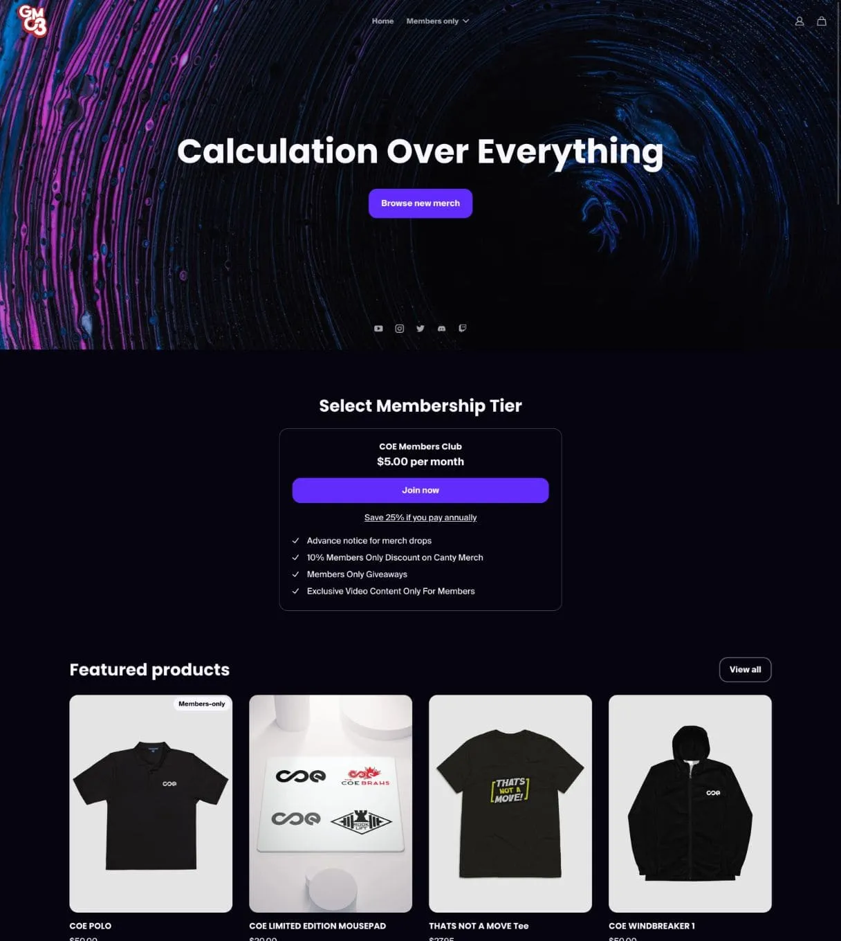 Canty Merch storefront
