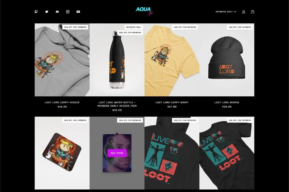 An image of the AquaFPS storefront
