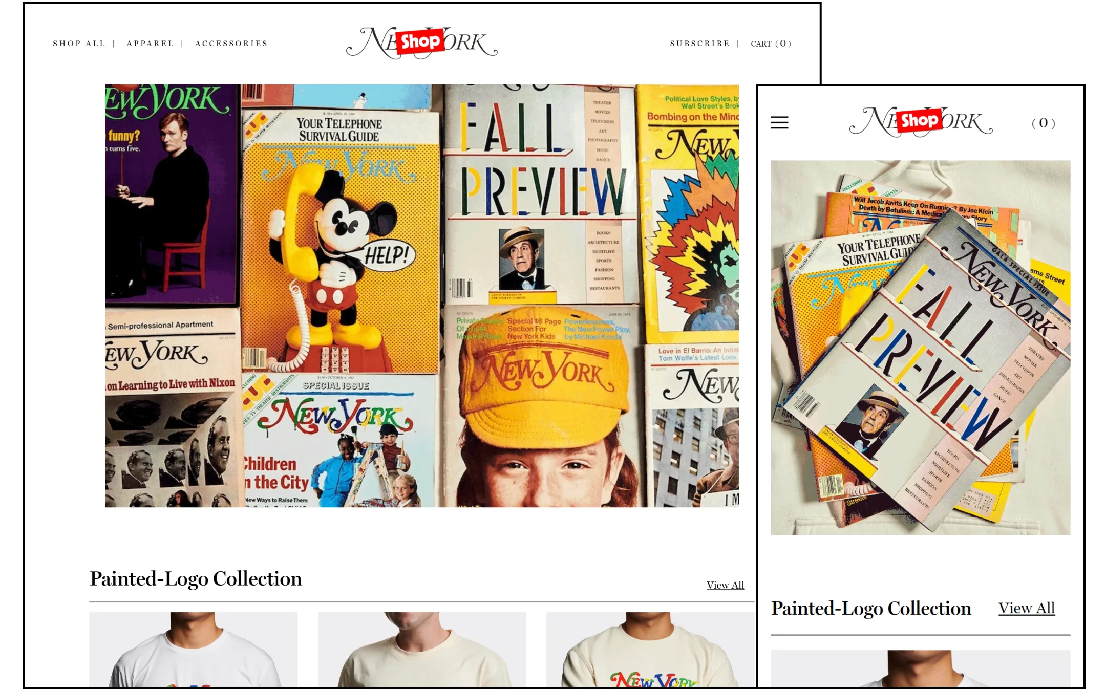 New York Magazine site on mobile and desktop view