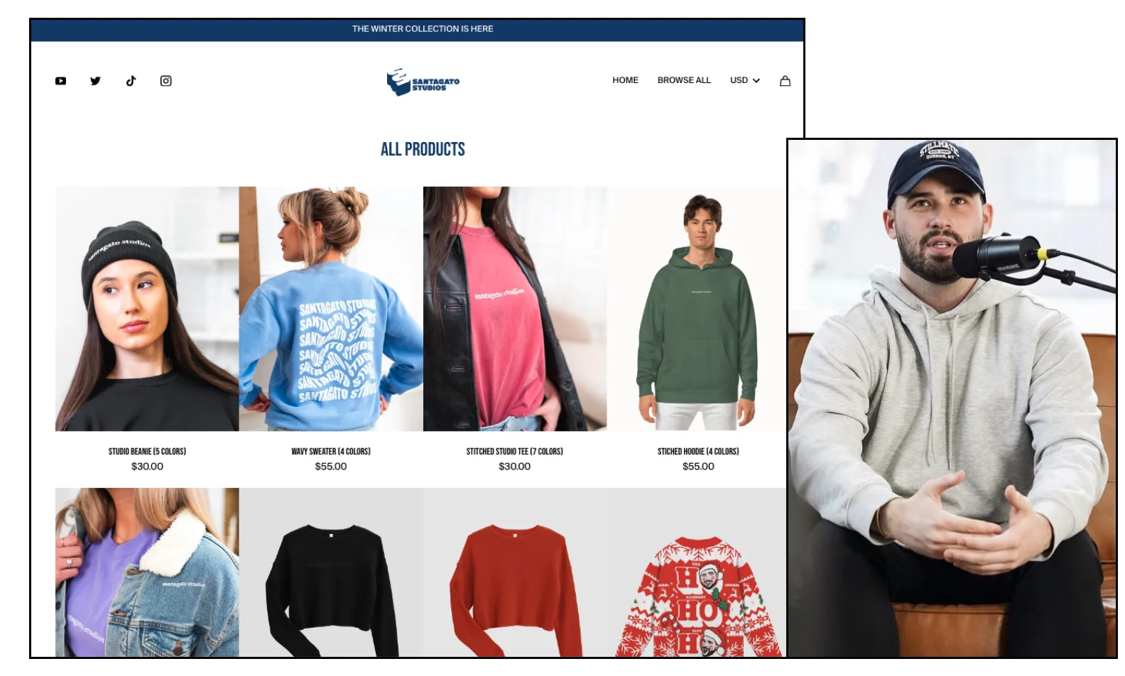 An image of Joe Santagato and the Santagato Studios website