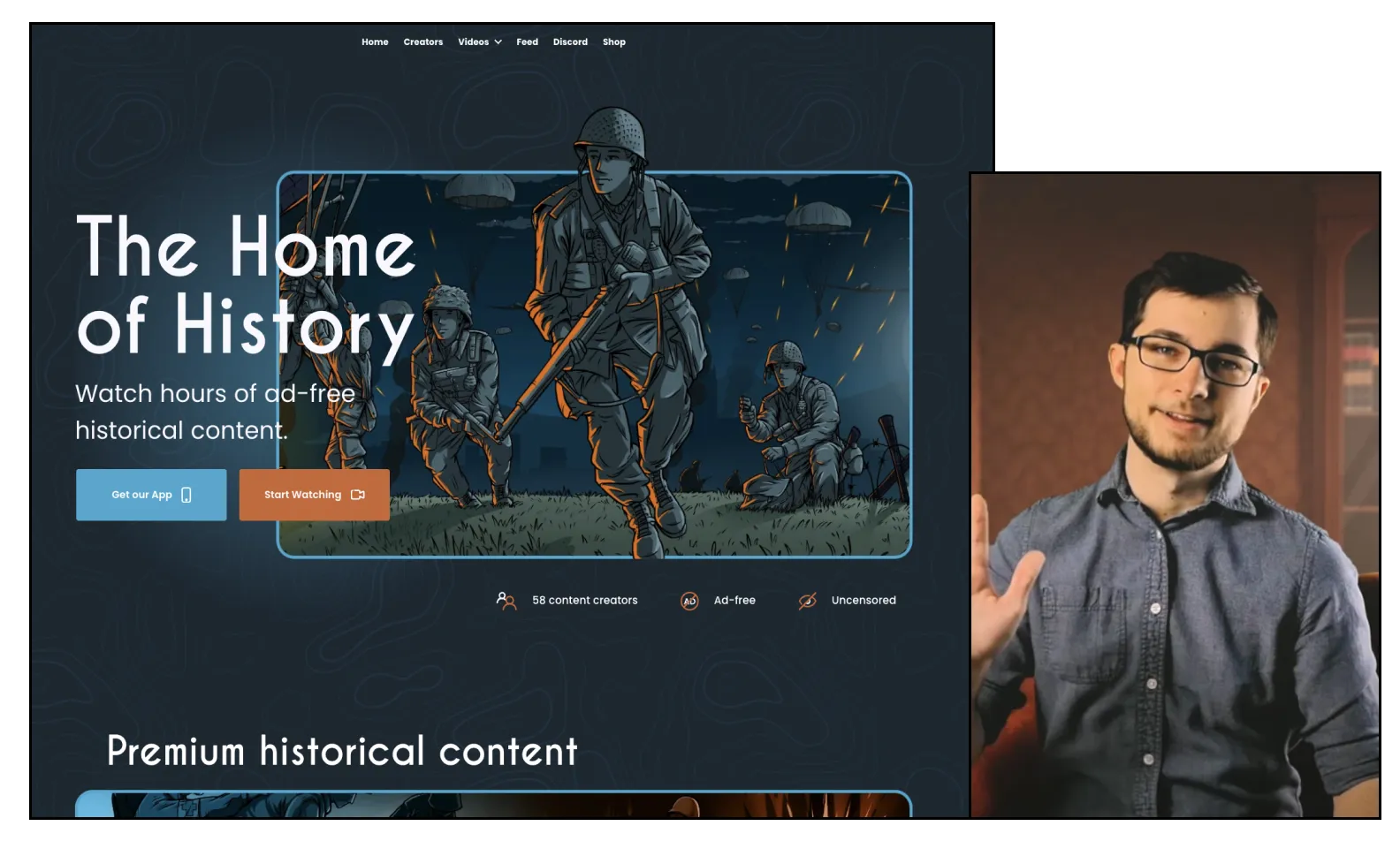 An image of Armchair Historian and his memberships site