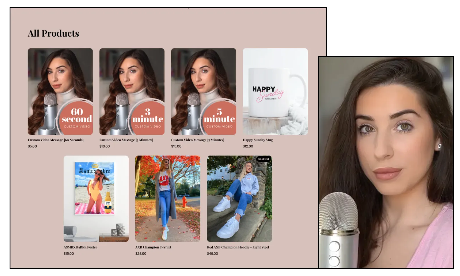 An image of ASMRxBABEE's memberships website