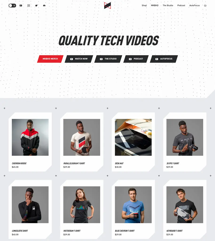An image of MKBHDs storefront