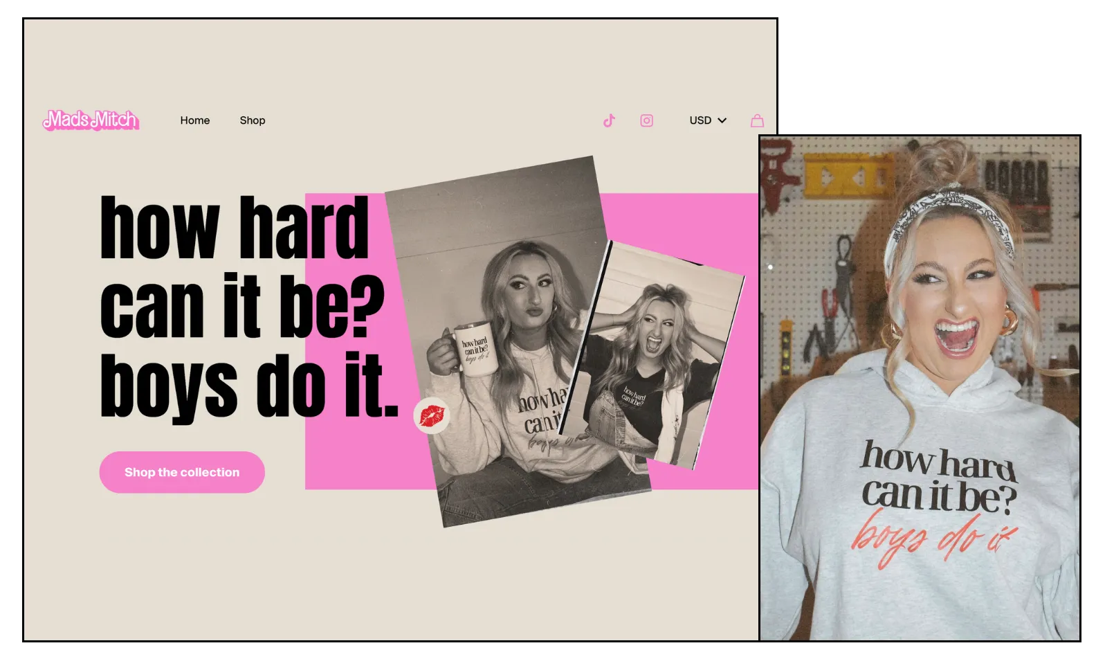 An image of Maddy Mitchell and her Mads Mitch store