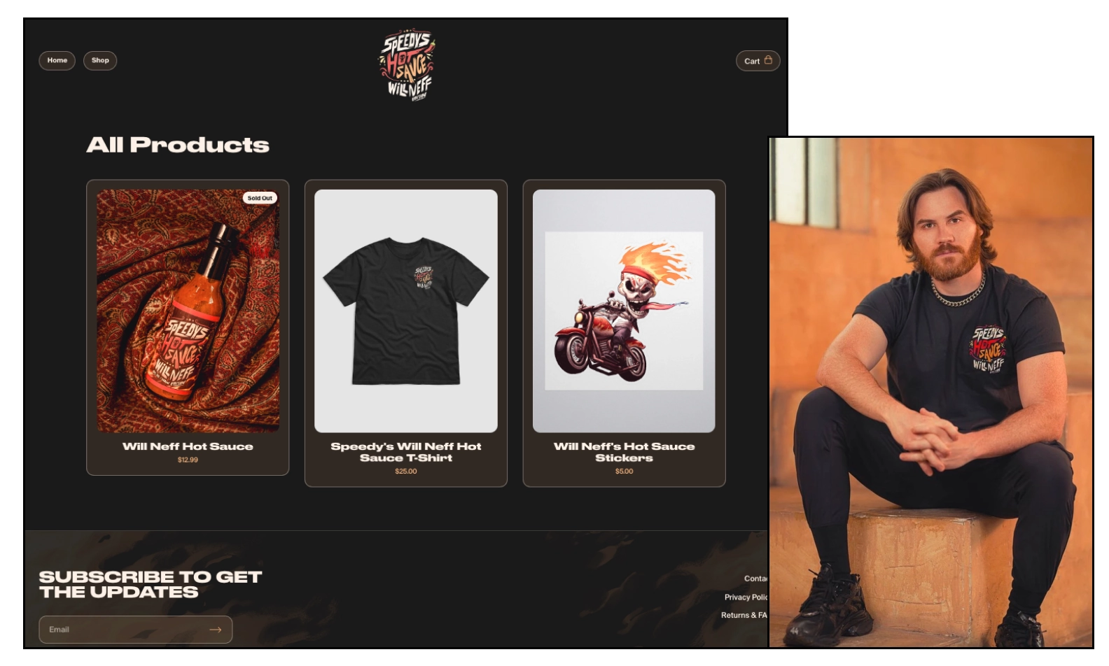 An image of Will Neff and his Neff Hot Sauce Store