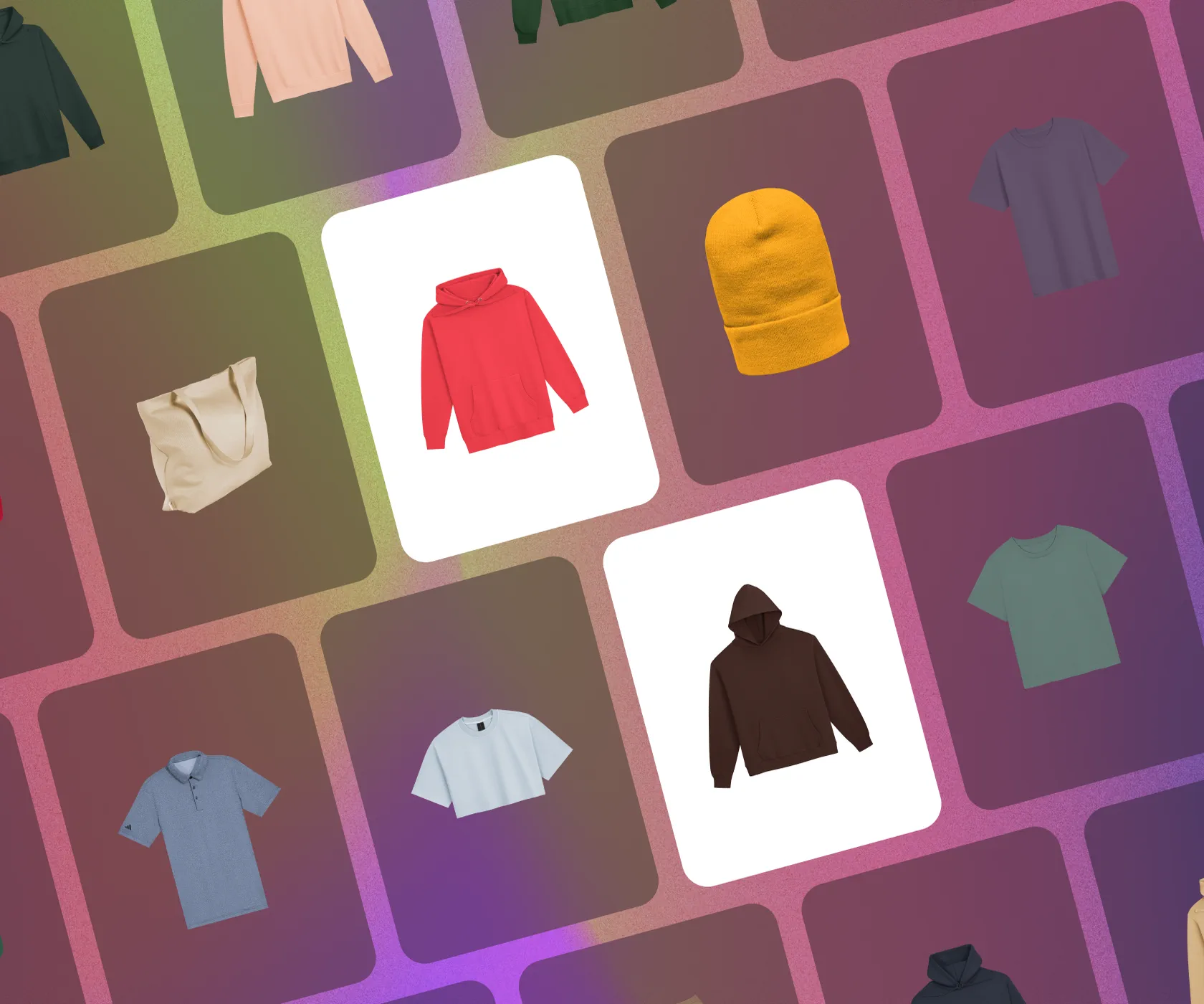 Apparel and accessories from the Fourthwall product catalog