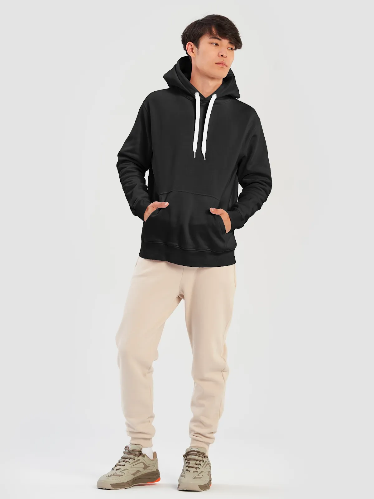 A model wearing the Premium Eco Hoodie