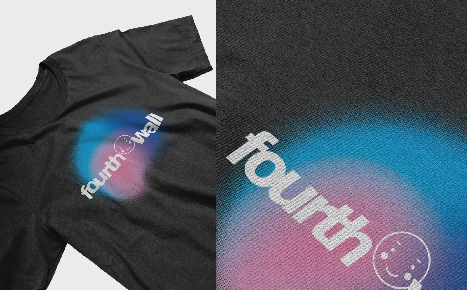 Another iImage showing an example of a design with a complex fade and gradient printed on apparel using halftones