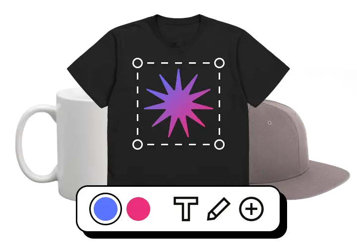 A sample image of the Fourthwall product designer for apparel
