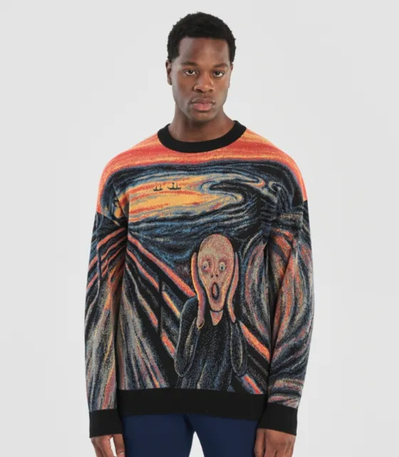 An image of a model in a hoodie with a design on it
