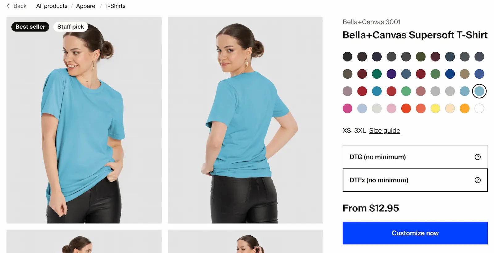 Color options in catalog