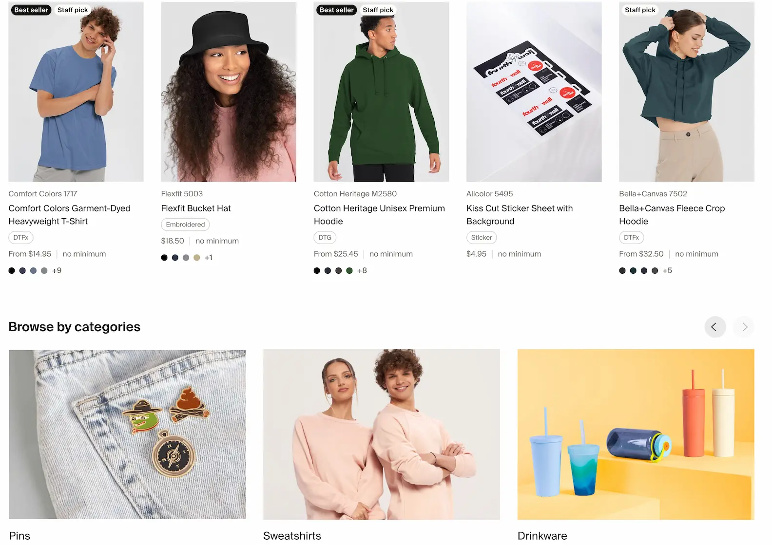 An image of the Fourthwall product catalog