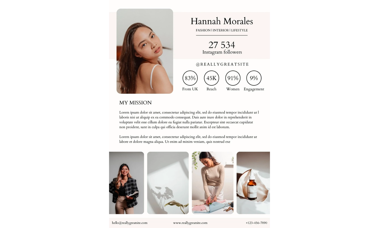 Canva example media kit template