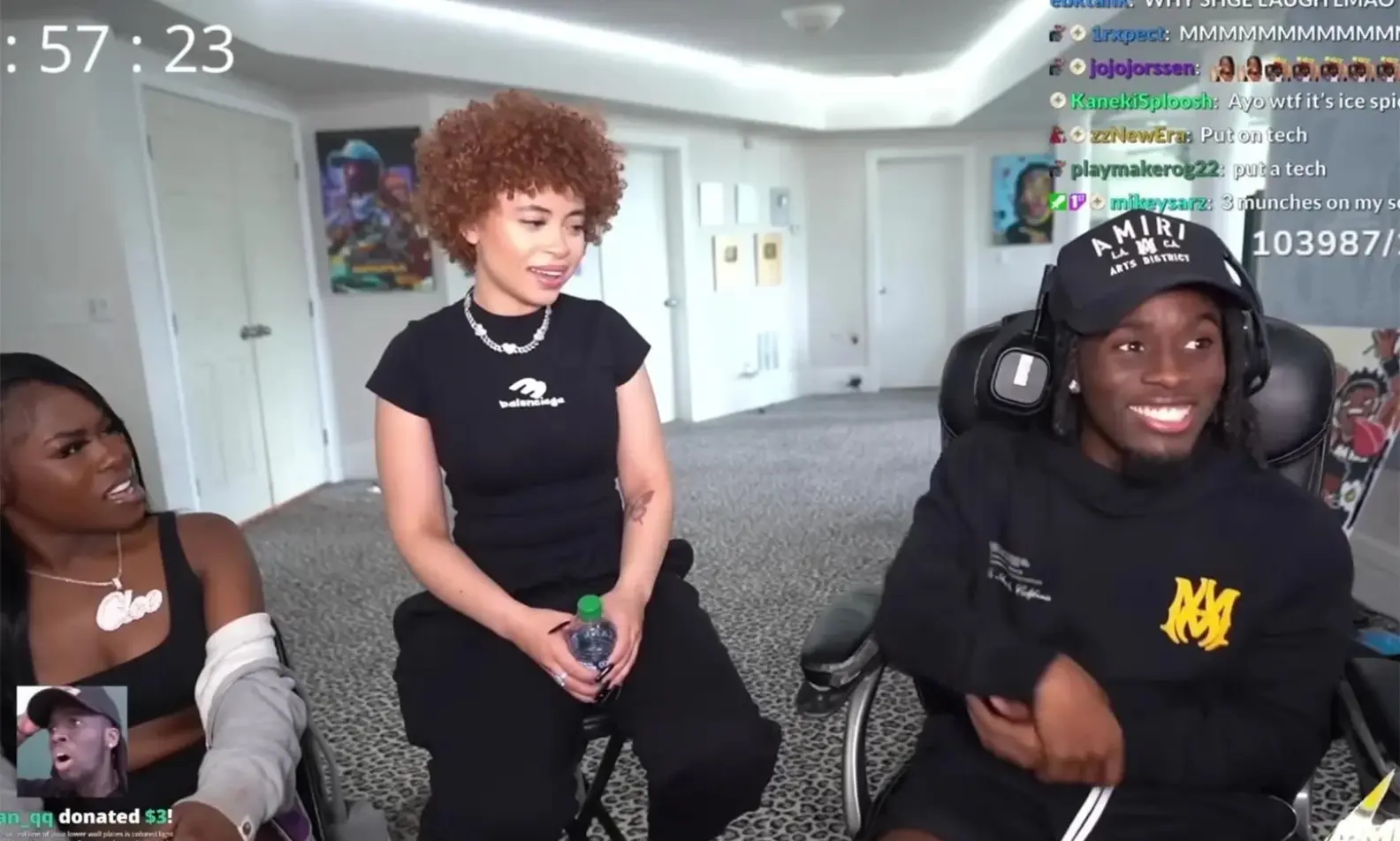 kai cenat, ice spice stream