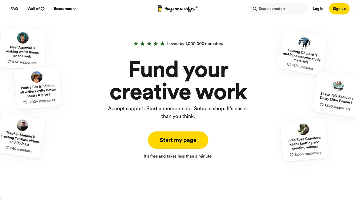 Buy Me a Coffee main page