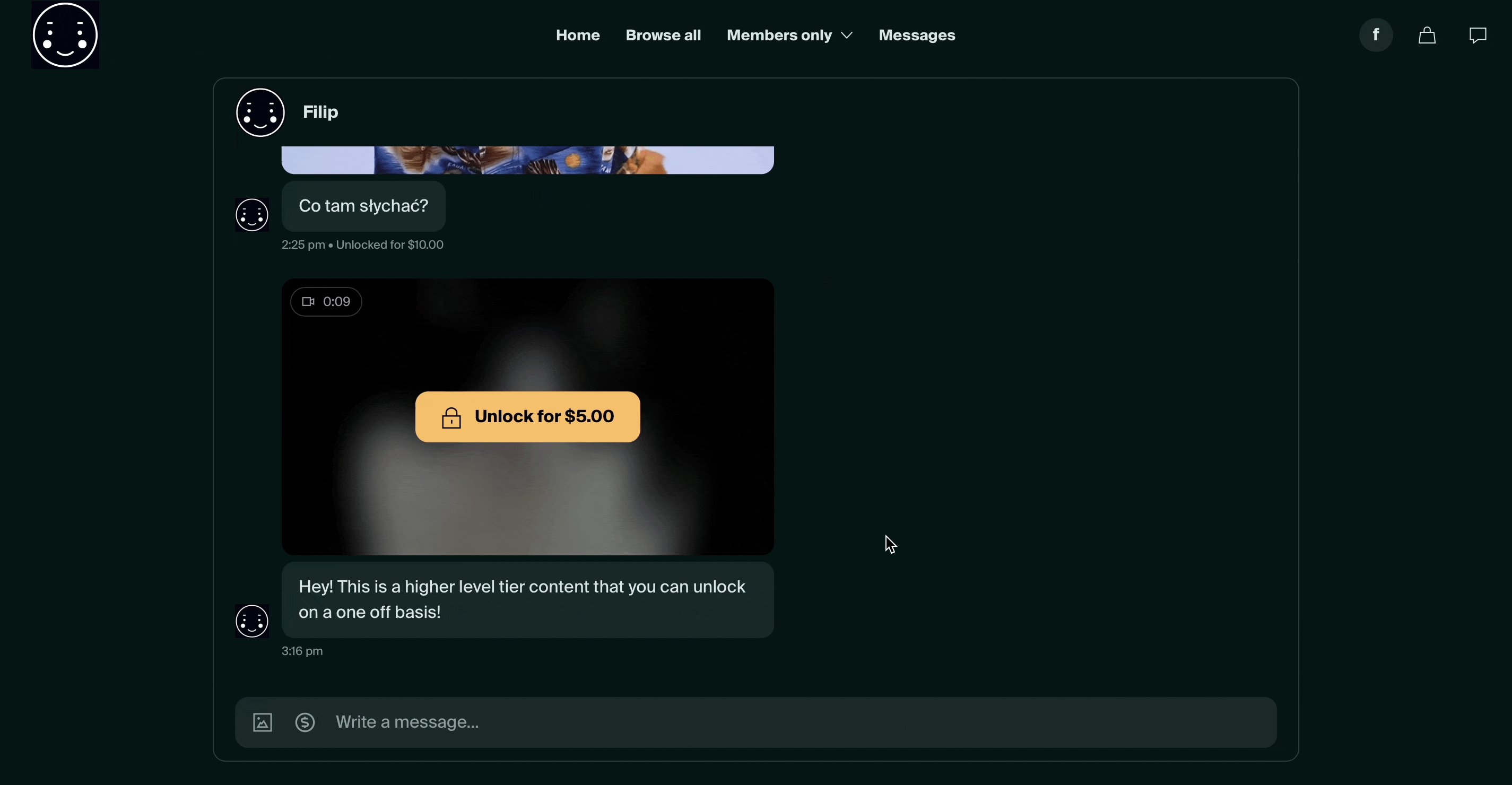 A video showing how supporters can unlock messages