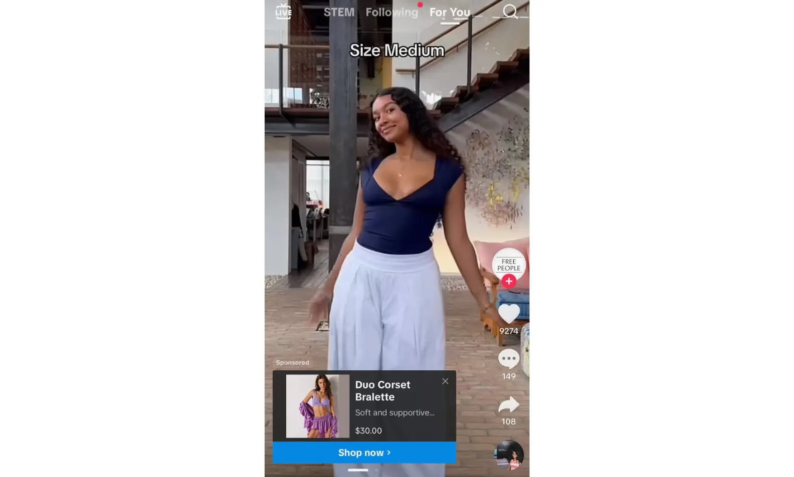 tiktok ad for FreePeople