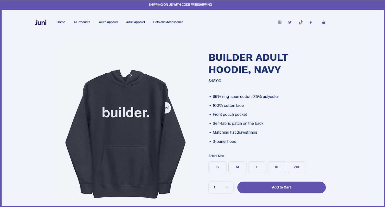 Juni website screenshot
