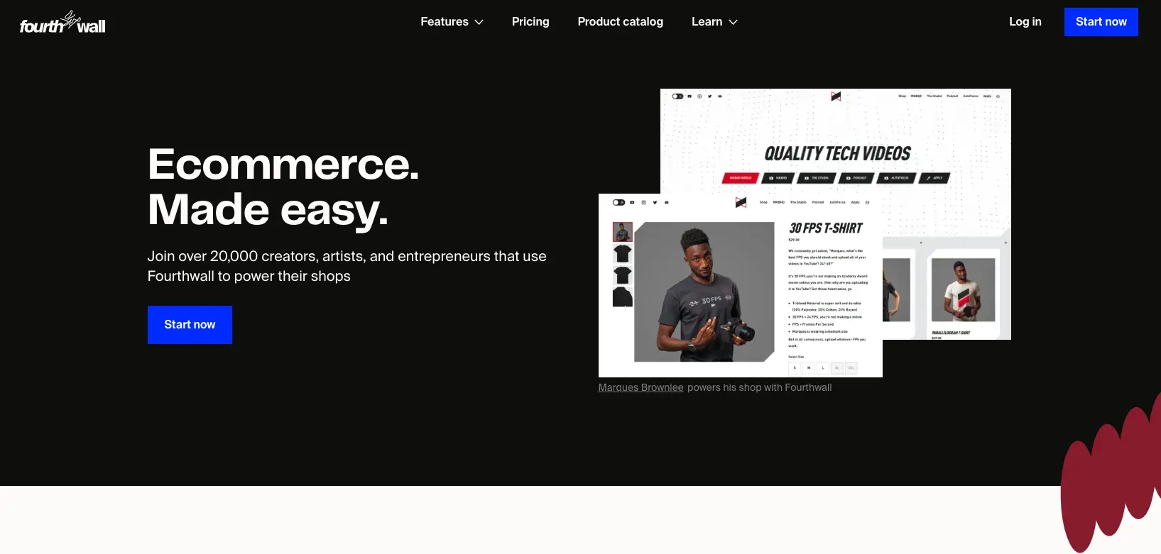 Fourthwall shops page