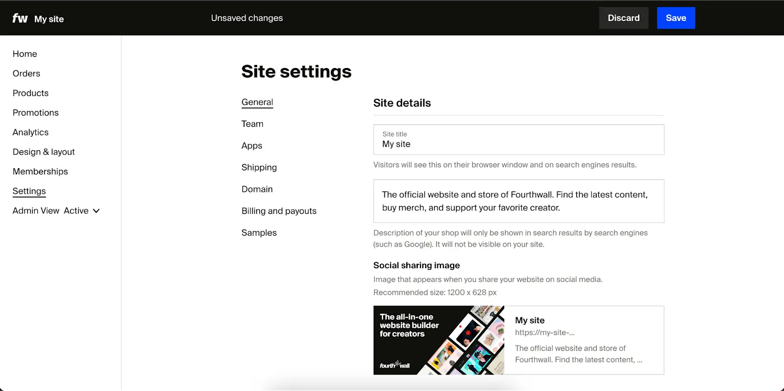 An example of how your can upload this image in your Fourthwall creator dashboard