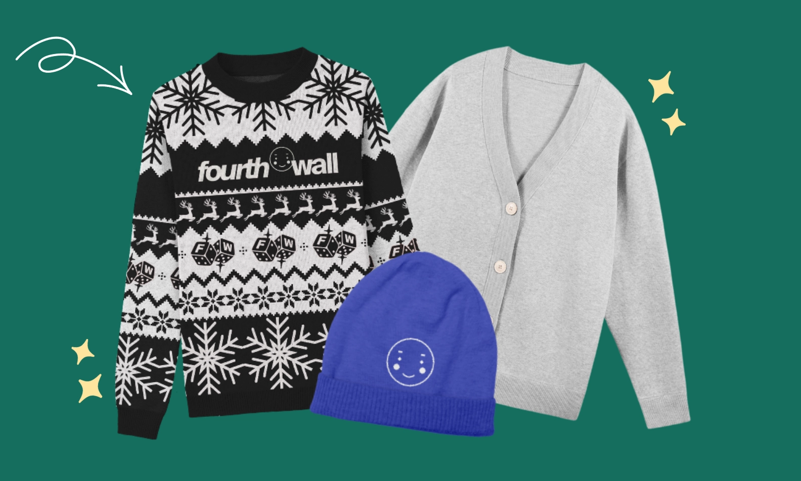 three knitwear products 