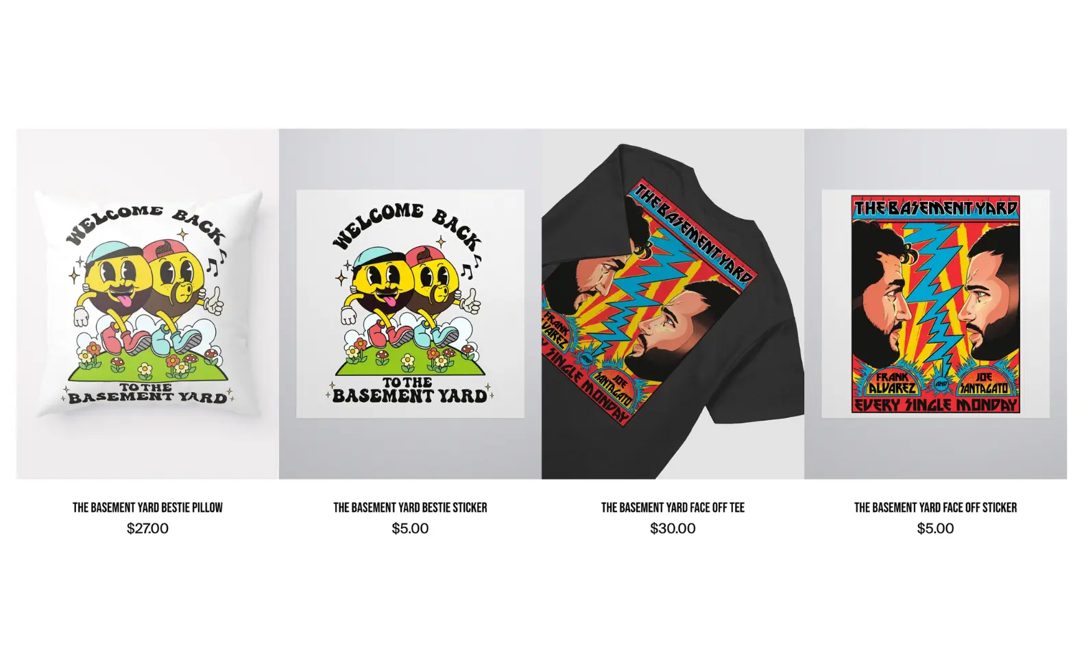 the Basement Yard's merch website
