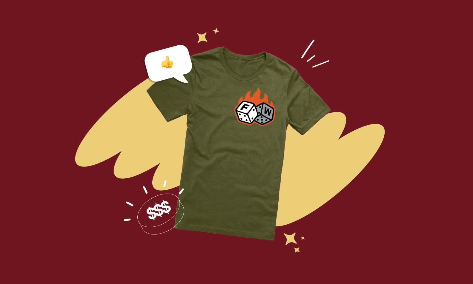 Sample image of how artwork gets mocked into product art