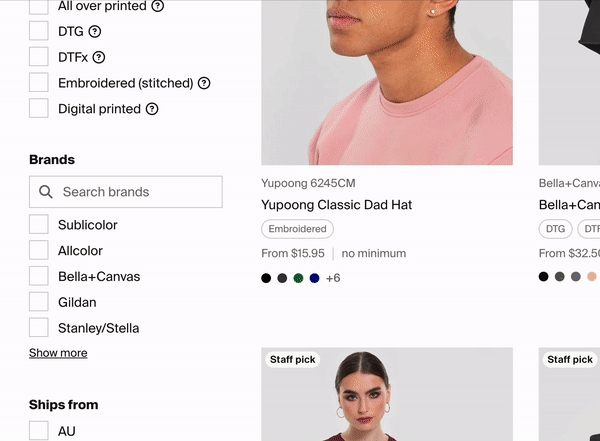 A short video showing how to filter by brand in the product catalog