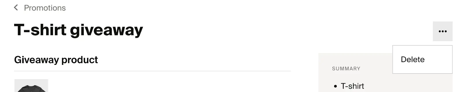 A screenshot showing giveaway links can now be deleted (by clicking the "..." menu and then pressing "Delete")