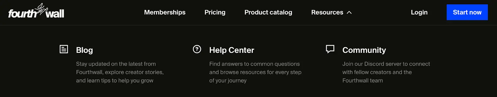 A screenshot of the new resources menu link