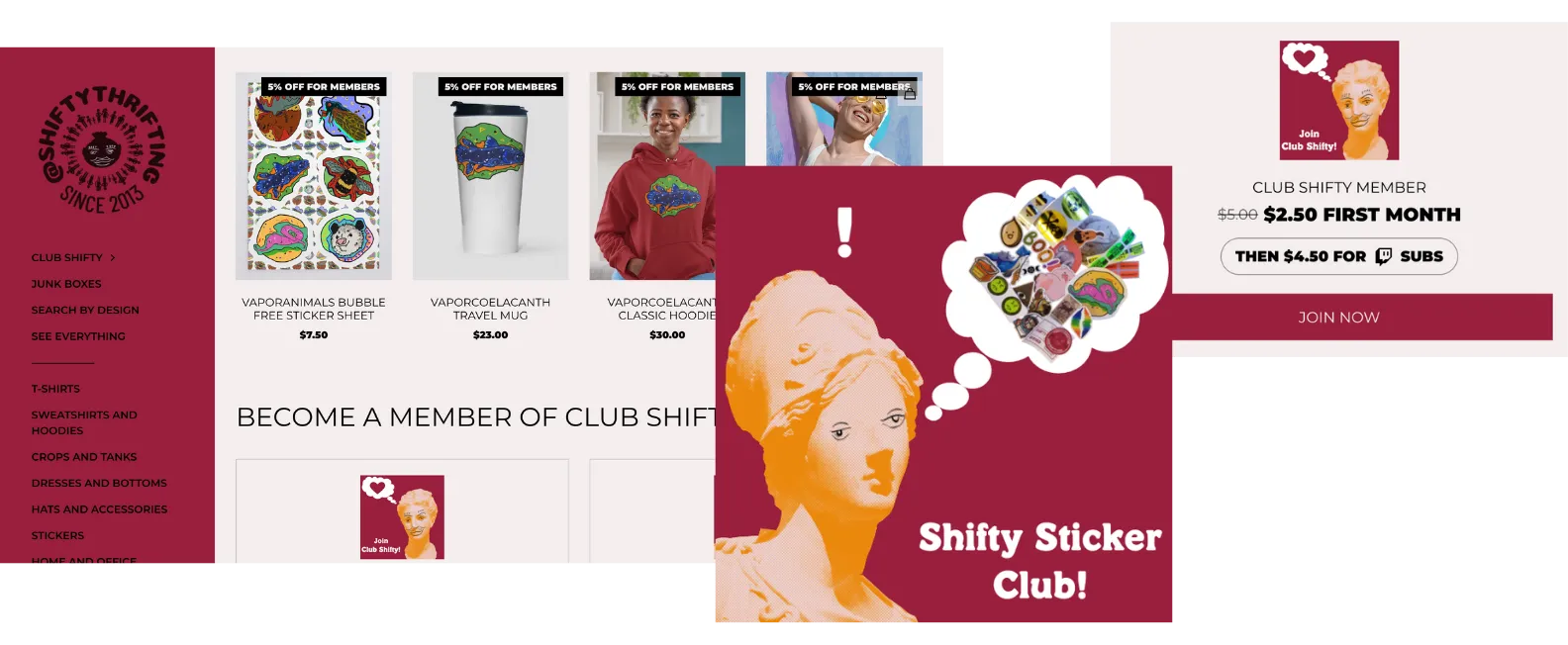 shiftythrifting's Fourthwall homepage