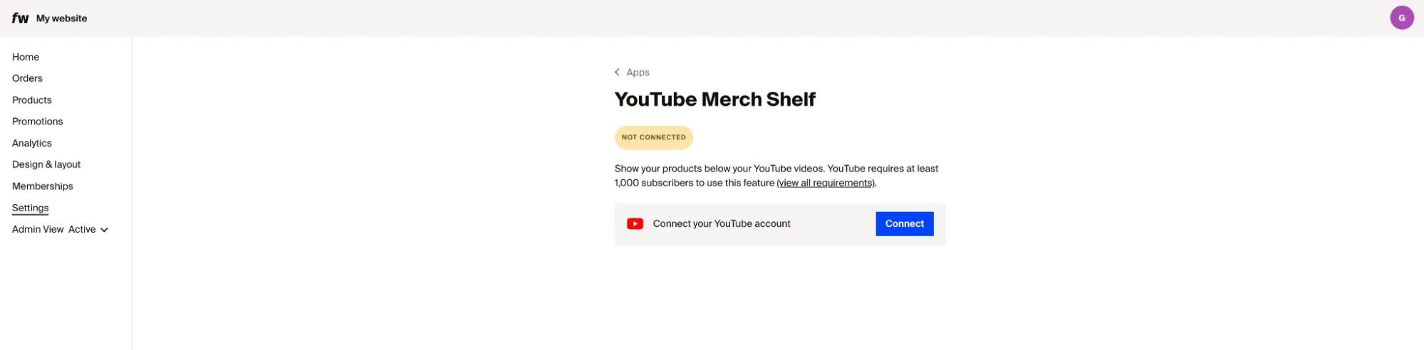 Fourthwall's YouTube Merch Shelf app