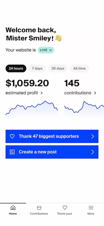 New mobile app layout