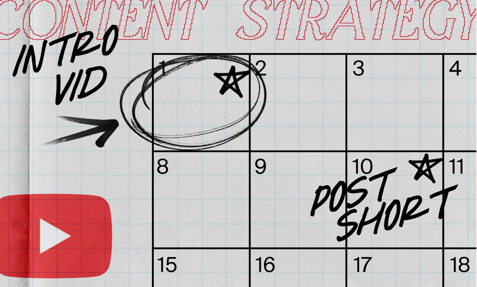 Example of a YouTube content calendar