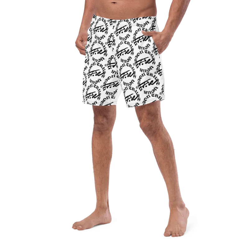 fourthwall branded swim trunks