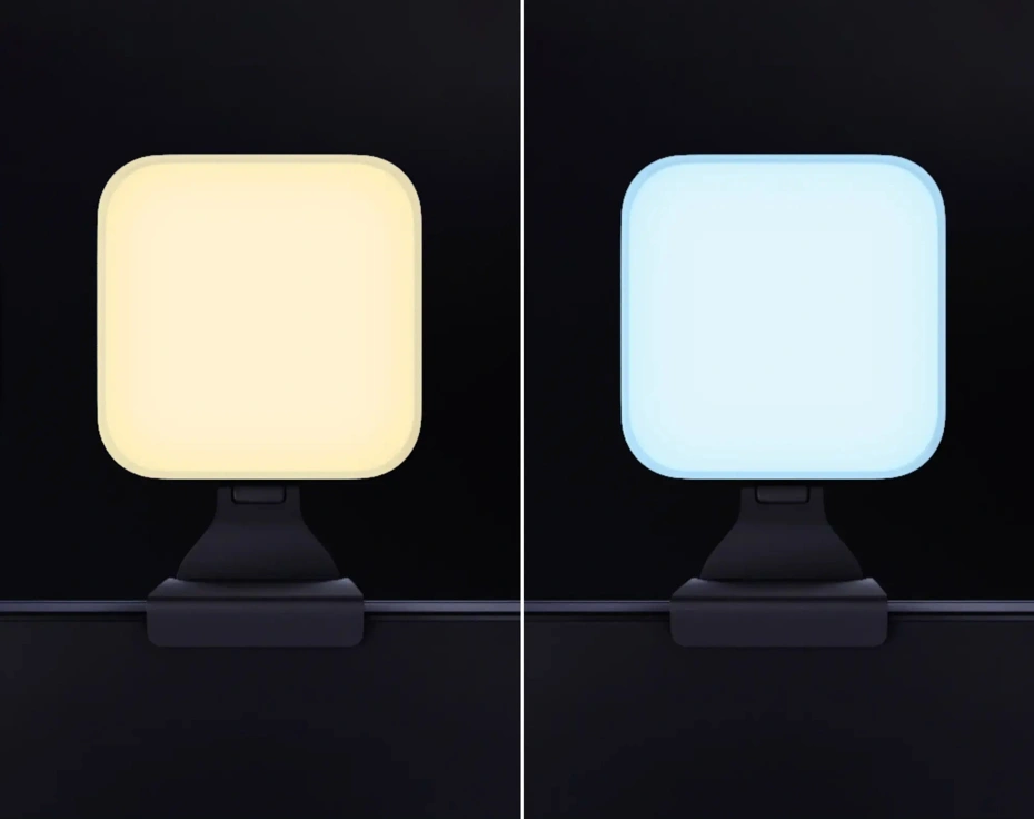 Logtech Litra Glow light showing warm and cool settings