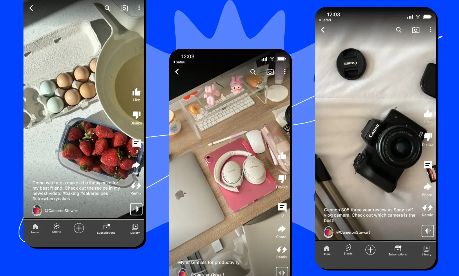 3 Examples of face-free YouTube Shorts