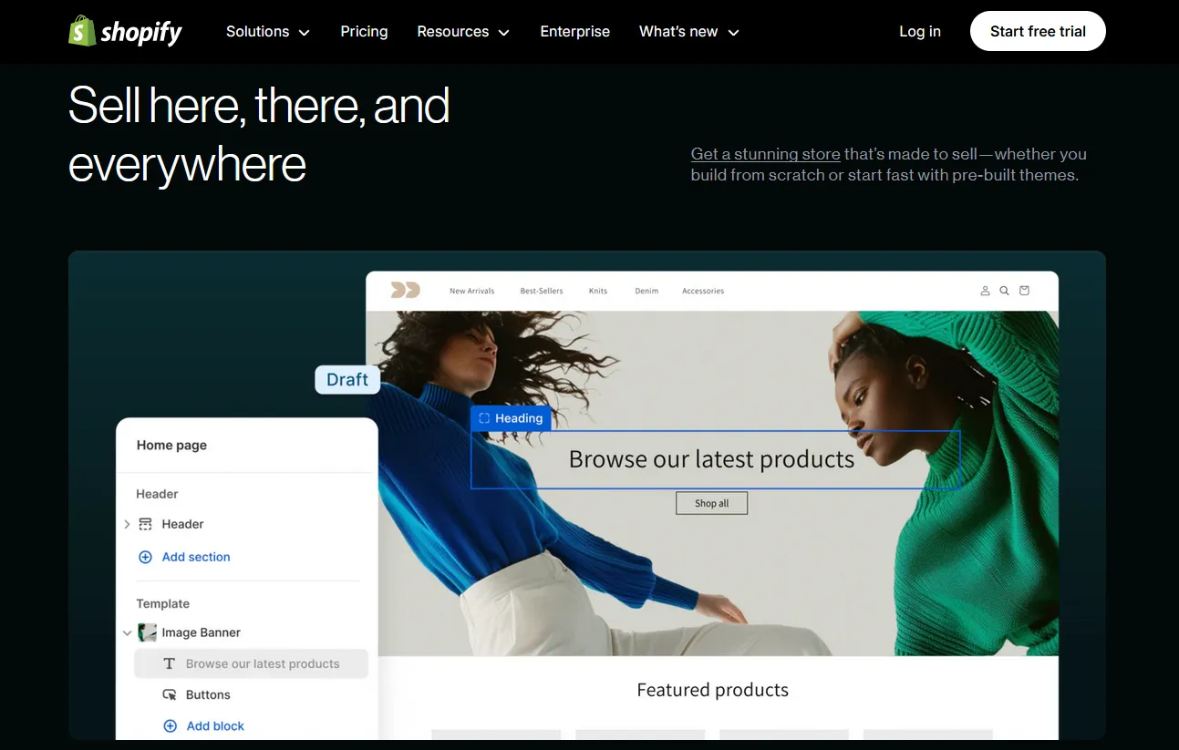 Shopify sellers' page