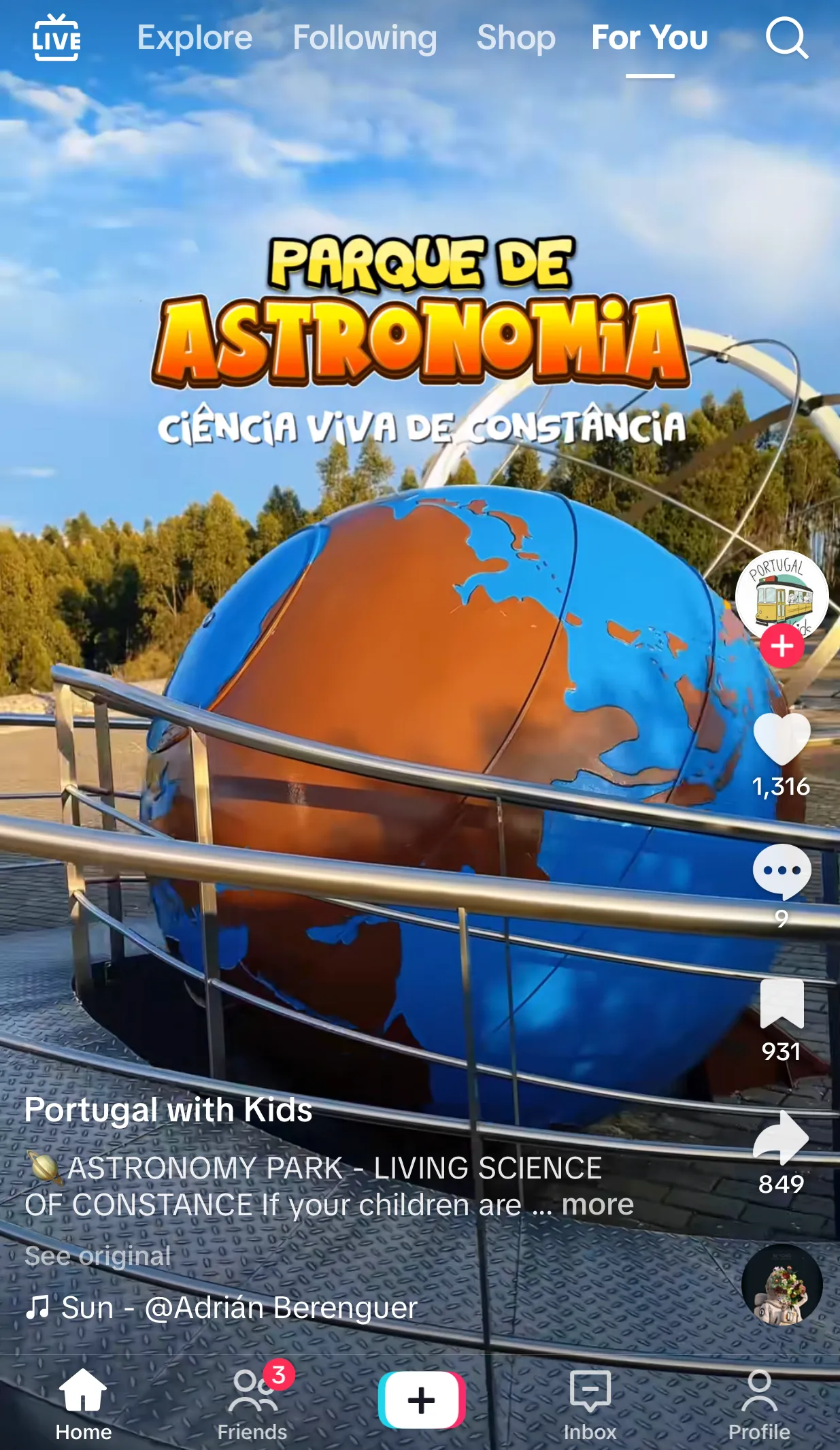 TikTok about a park using a fun creative font