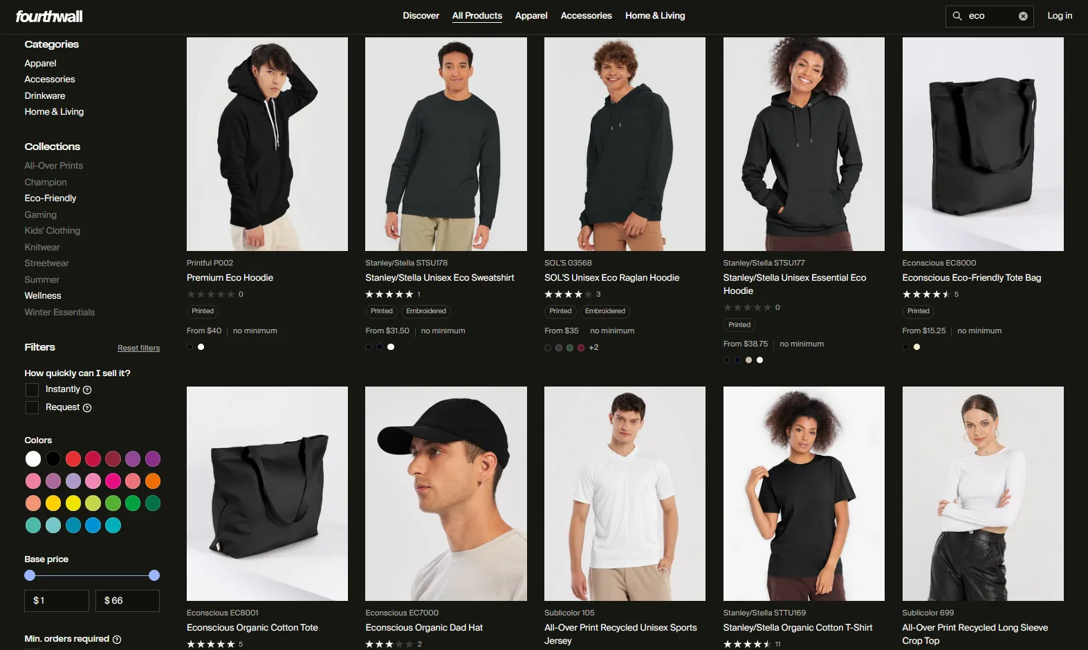 A selection of eco-friendly products on Fourthwall