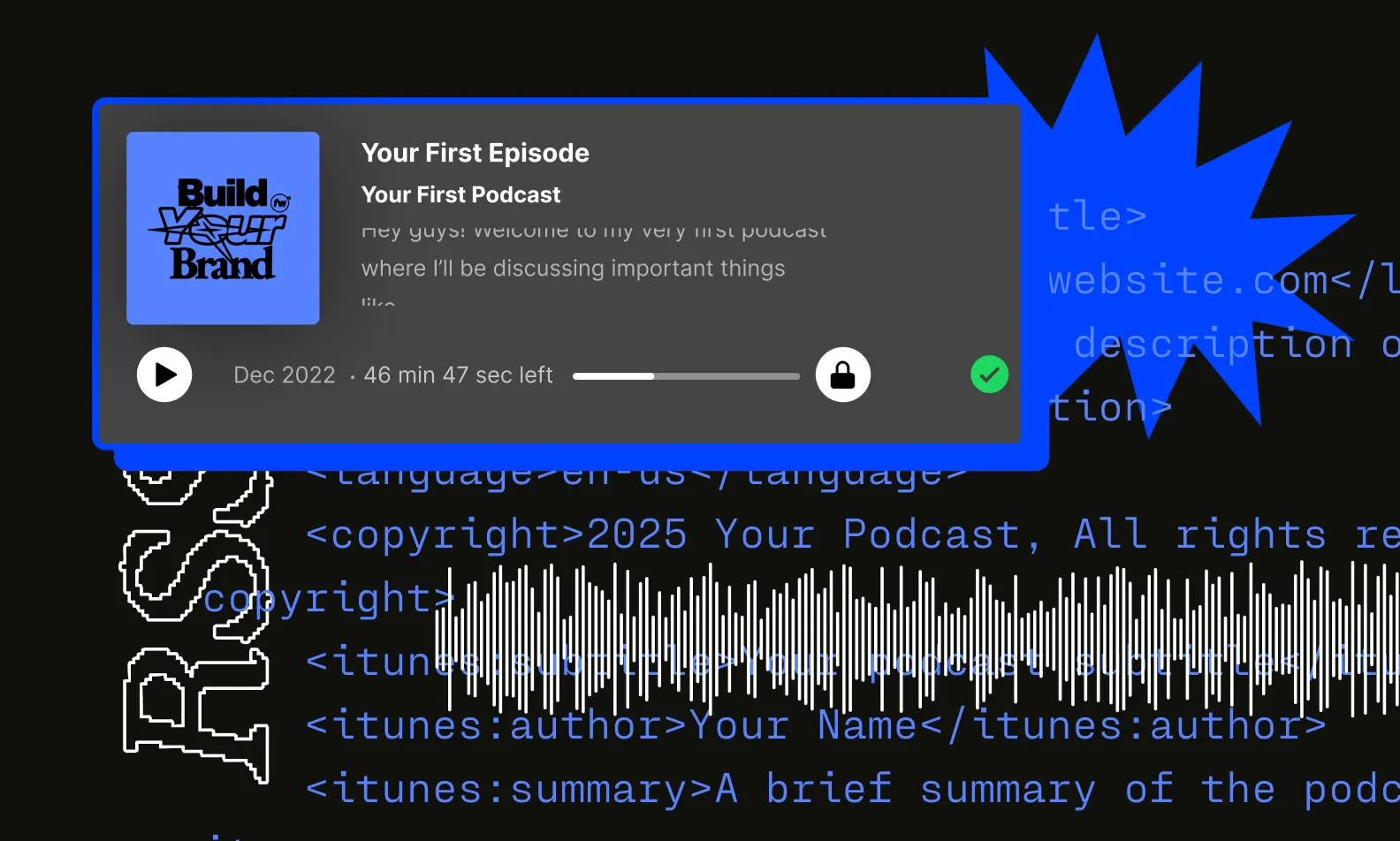 Image showing start screens for a new podcast
