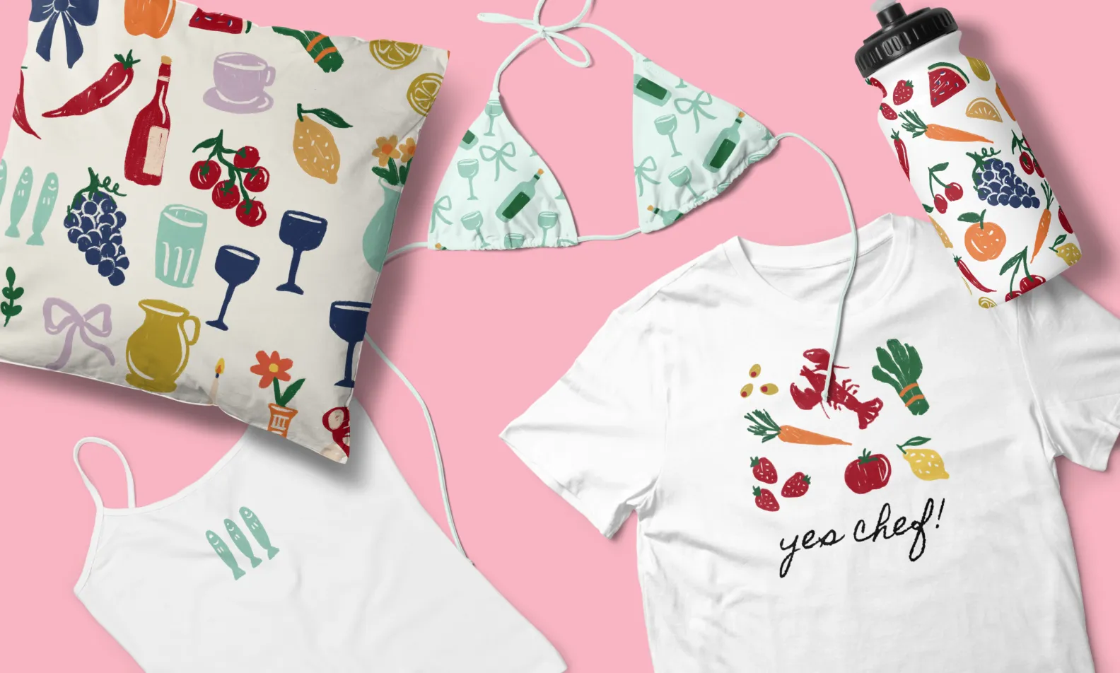 Images of various printed goods