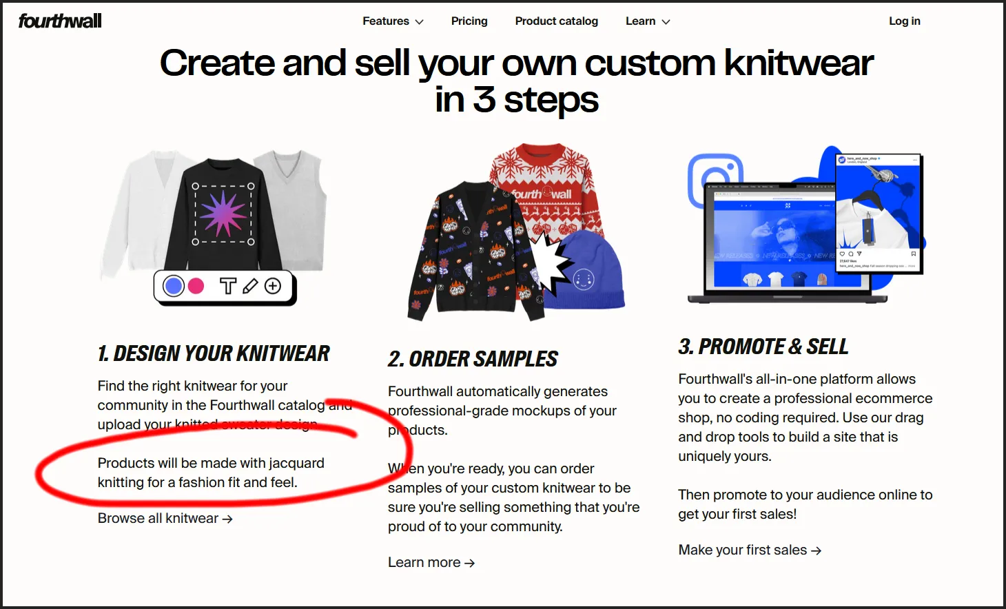 Fourthwall knitwear page