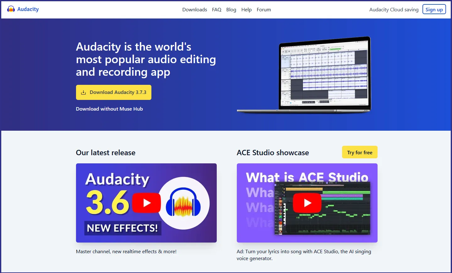 Audacity webpage