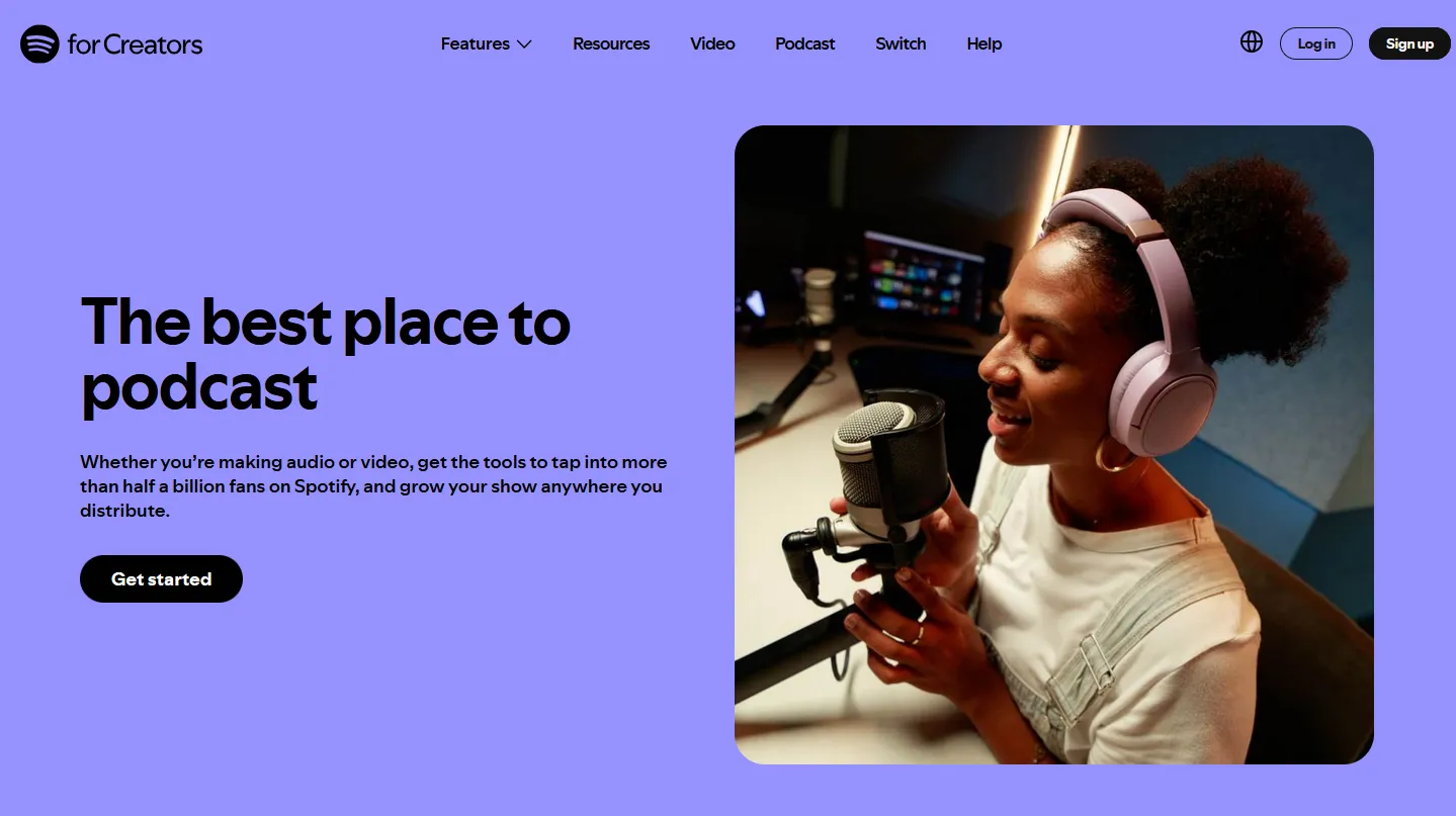 Spotify podcasters webpage
