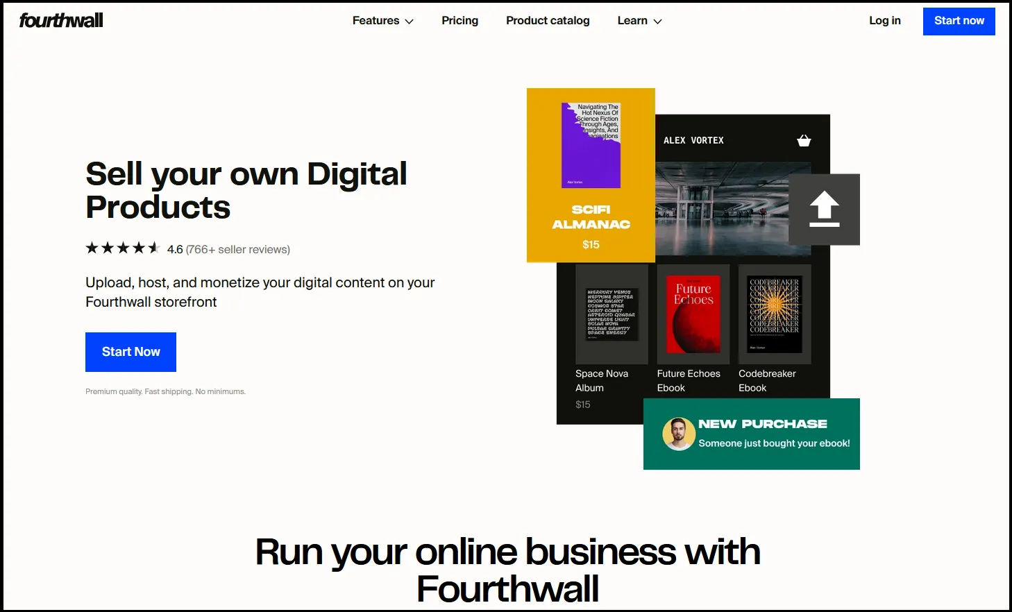 Fourthwall digital products web page