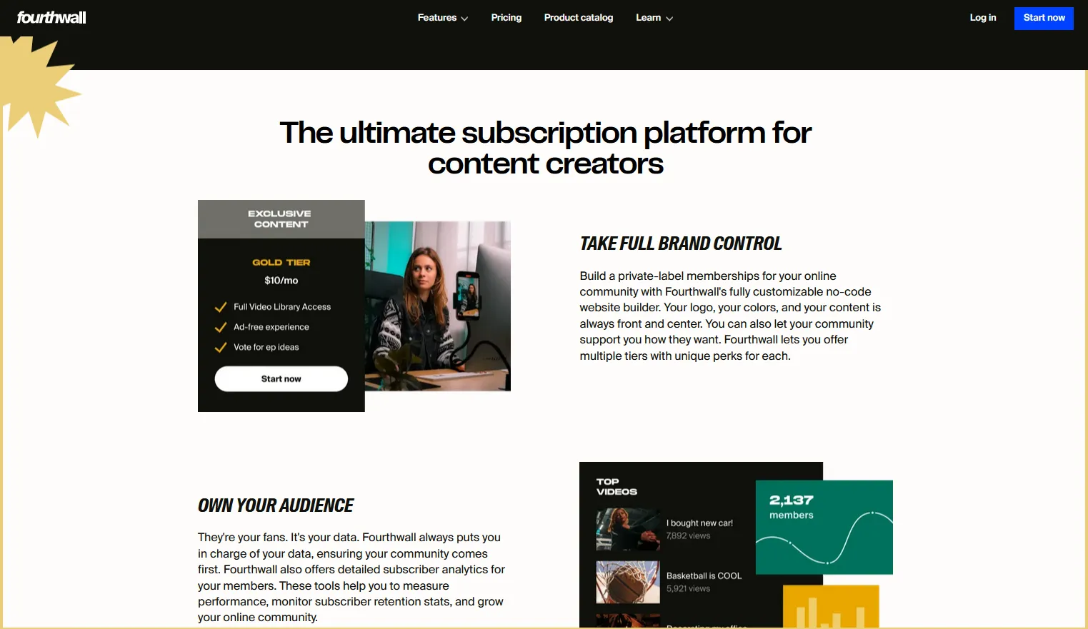 Fourthwall subscriptions page