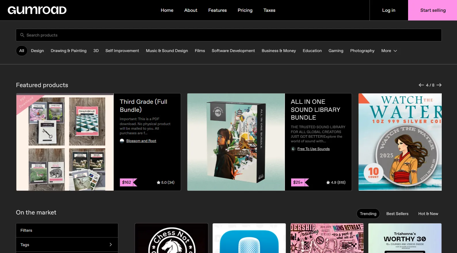 Gumroad page
