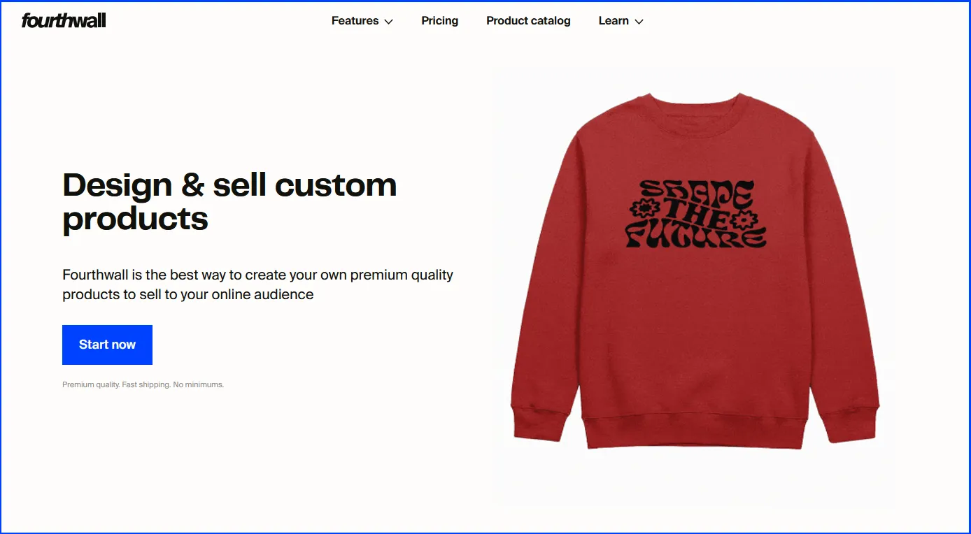 Design and sell with Fourthwall page